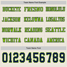 Charger l&#39;image dans la galerie, Custom Cream Navy-Neon Green Long Sleeve Authentic Football Jersey
