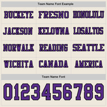 Charger l&#39;image dans la galerie, Custom Cream Purple-Black Long Sleeve Authentic Football Jersey
