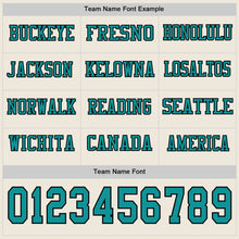 Charger l&#39;image dans la galerie, Custom Cream Teal-Black Long Sleeve Authentic Football Jersey
