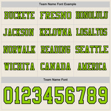 Charger l&#39;image dans la galerie, Custom Cream Neon Green-Black Long Sleeve Authentic Football Jersey
