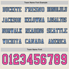Charger l&#39;image dans la galerie, Custom Cream Pink Black-Light Blue Long Sleeve Authentic Football Jersey
