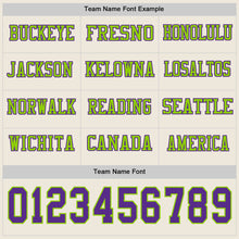 Charger l&#39;image dans la galerie, Custom Cream Purple-Neon Green Long Sleeve Authentic Football Jersey
