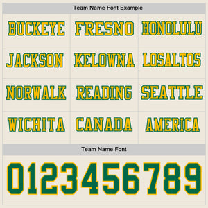 Custom Cream Kelly Green-Gold Long Sleeve Authentic Football Jersey