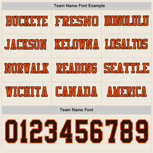 Custom Cream Brown-Orange Long Sleeve Authentic Football Jersey