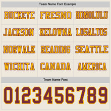 Charger l&#39;image dans la galerie, Custom Cream Burgundy-Gold Long Sleeve Authentic Football Jersey
