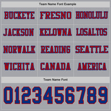 Charger l&#39;image dans la galerie, Custom Gray Royal-Red Long Sleeve Authentic Football Jersey
