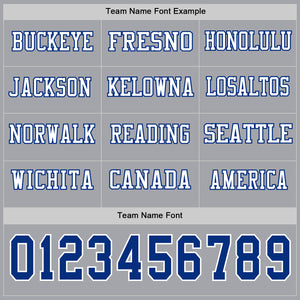 Custom Gray Royal-White Long Sleeve Authentic Football Jersey
