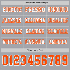 Custom Gray Orange-White Long Sleeve Authentic Football Jersey