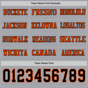 Custom Gray Black-Orange Long Sleeve Authentic Football Jersey