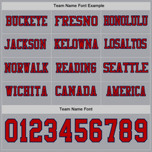 Charger l&#39;image dans la galerie, Custom Gray Red-Navy Long Sleeve Authentic Football Jersey
