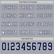 Charger l&#39;image dans la galerie, Custom Gray Navy-White Long Sleeve Authentic Football Jersey
