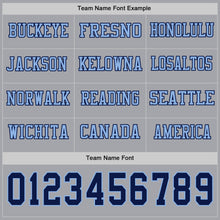 Charger l&#39;image dans la galerie, Custom Gray Navy-Light Blue Long Sleeve Authentic Football Jersey
