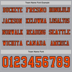 Custom Gray Orange-Black Long Sleeve Authentic Football Jersey