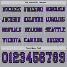 Charger l&#39;image dans la galerie, Custom Gray Purple-Black Long Sleeve Authentic Football Jersey
