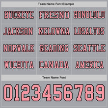 Charger l&#39;image dans la galerie, Custom Gray Medium Pink-Black Long Sleeve Authentic Football Jersey
