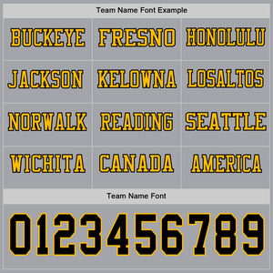 Custom Gray Black-Gold Long Sleeve Authentic Football Jersey