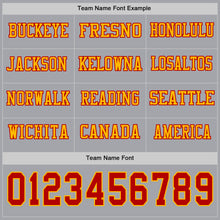 Charger l&#39;image dans la galerie, Custom Gray Red-Gold Long Sleeve Authentic Football Jersey
