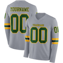 Charger l&#39;image dans la galerie, Custom Gray Green-Gold Long Sleeve Authentic Football Jersey
