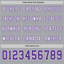 Charger l&#39;image dans la galerie, Custom Gray Purple-White Long Sleeve Authentic Football Jersey
