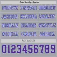 Charger l&#39;image dans la galerie, Custom Gray Purple-Light Blue Long Sleeve Authentic Football Jersey
