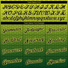 Загрузить изображение в средство просмотра галереи, Custom Neon Yellow Black-Green Fishing Bass Fish Gradient Long Sleeve Performance T-Shirt
