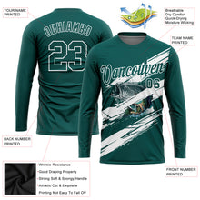 Load image into Gallery viewer, Custom Midnight Green-White Fishing Bass Fish Long Sleeve Performance T-Shirt
