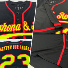 Загрузить изображение в средство просмотра галереи, Custom Black Neon Green-Red Authentic Baseball Jersey
