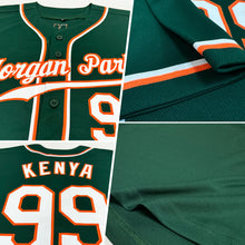 Load image into Gallery viewer, Custom Green White-Orange Authentic Baseball Jersey
