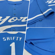 Laden Sie das Bild in den Galerie-Viewer, Custom Light Blue White Authentic Baseball Jersey
