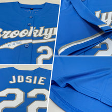 Laden Sie das Bild in den Galerie-Viewer, Custom Light Blue White-Gray Authentic Baseball Jersey
