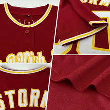 Load image into Gallery viewer, Custom Crimson White-Gold Authentic Baseball Jersey
