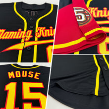 Laden Sie das Bild in den Galerie-Viewer, Custom Black Gold-Red Authentic Two Tone Baseball Jersey
