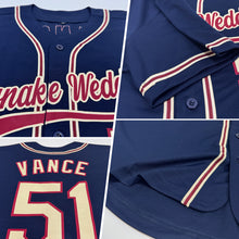 Charger l&#39;image dans la galerie, Custom Navy City Cream-Crimson Authentic Baseball Jersey
