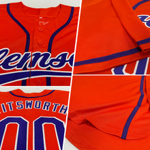 Load image into Gallery viewer, Custom Orange Purple-White Authentic Baseball Jersey
