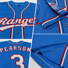 Charger l&#39;image dans la galerie, Custom Light Blue White-Red Authentic Baseball Jersey
