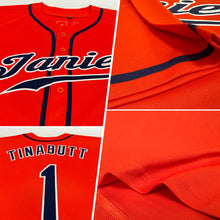 Laden Sie das Bild in den Galerie-Viewer, Custom Orange Navy-White Authentic Baseball Jersey
