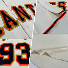 Laden Sie das Bild in den Galerie-Viewer, Custom Cream Black Orange-Old Gold Baseball Jersey
