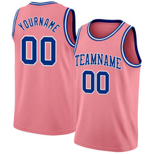 Laden Sie das Bild in den Galerie-Viewer, Custom Medium Pink Royal-White Authentic Basketball Jersey
