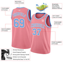 Charger l&#39;image dans la galerie, Custom Medium Pink Light Blue-White Authentic Basketball Jersey
