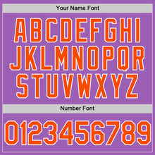 Load image into Gallery viewer, Custom Medium Purple Orange-White Authentic Baseball Jersey

