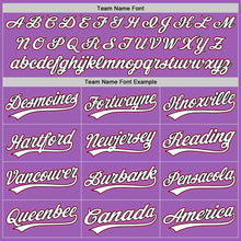 Load image into Gallery viewer, Custom Medium Purple Pink-Black Authentic Baseball Jersey
