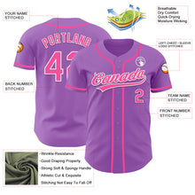 Load image into Gallery viewer, Custom Medium Purple Pink-White Authentic Baseball Jersey
