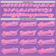 Load image into Gallery viewer, Custom Medium Purple Pink-White Authentic Baseball Jersey
