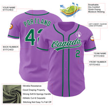 Load image into Gallery viewer, Custom Medium Purple Kelly Green-White Authentic Baseball Jersey
