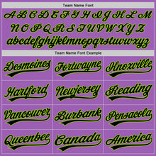 Load image into Gallery viewer, Custom Medium Purple Black-Neon Green Authentic Baseball Jersey
