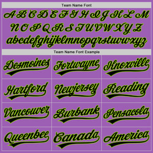 Custom Medium Purple Black-Neon Green Authentic Baseball Jersey