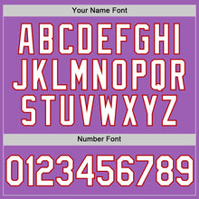 Load image into Gallery viewer, Custom Medium Purple White-Red Authentic Baseball Jersey
