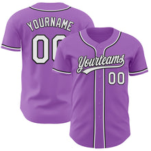 Load image into Gallery viewer, Custom Medium Purple White-Black Authentic Baseball Jersey
