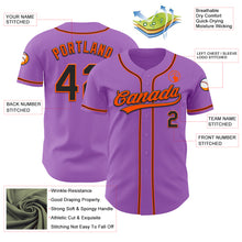 Load image into Gallery viewer, Custom Medium Purple Black-Orange Authentic Baseball Jersey
