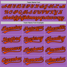 Load image into Gallery viewer, Custom Medium Purple Black-Orange Authentic Baseball Jersey
